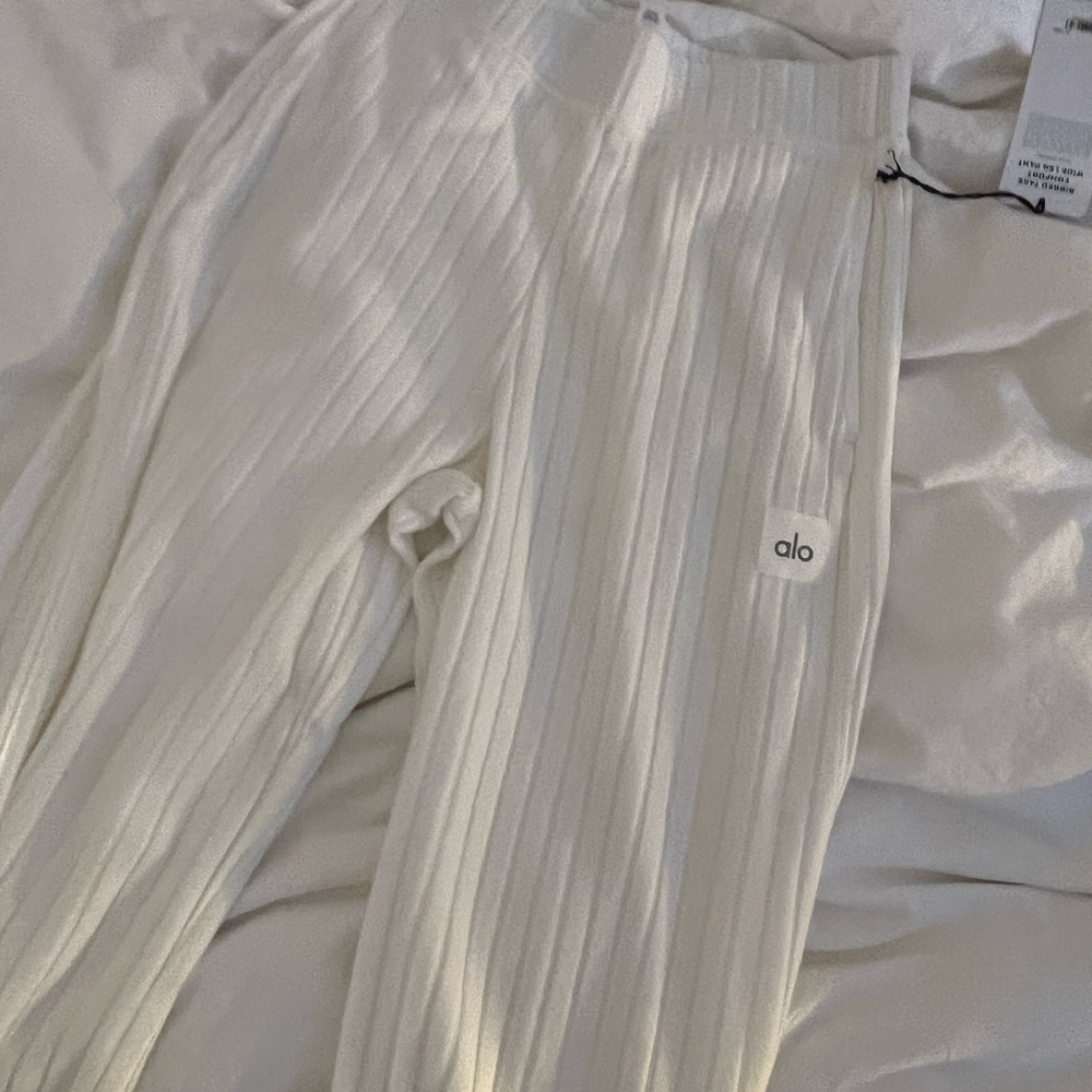 Ribbed Take Comfort Wide Leg Pant - cream